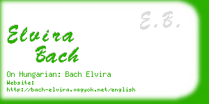 elvira bach business card